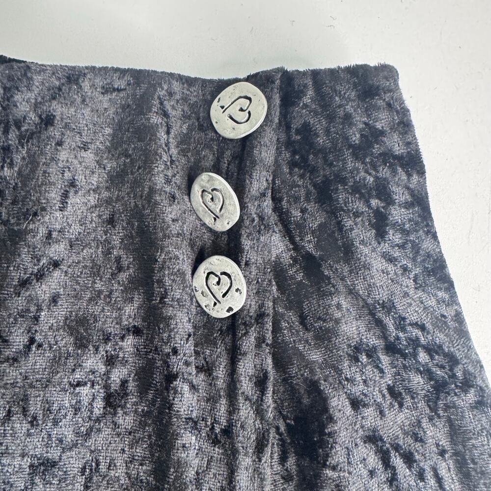 Vintage Y2K Joule Crushed Velvet Mini Skort Large USA Whimsey Goth Buttons